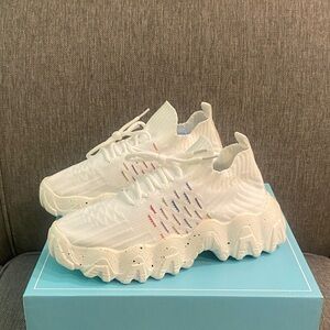 Hbeylia Women's Platform Chunky Sneakers with Colorful Accents